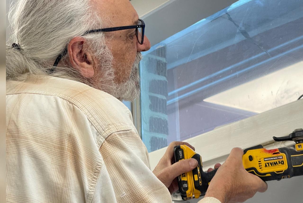 Frank working on a commercial door in macon georgia